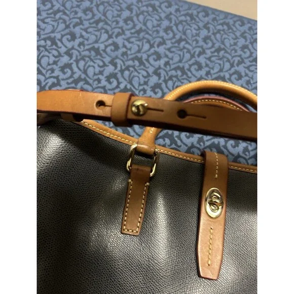 Dooney & Bourke Shelby Shopper Tote Gray Tan Leather Shoulder Bag Satchel Purse - Picture 14 of 16